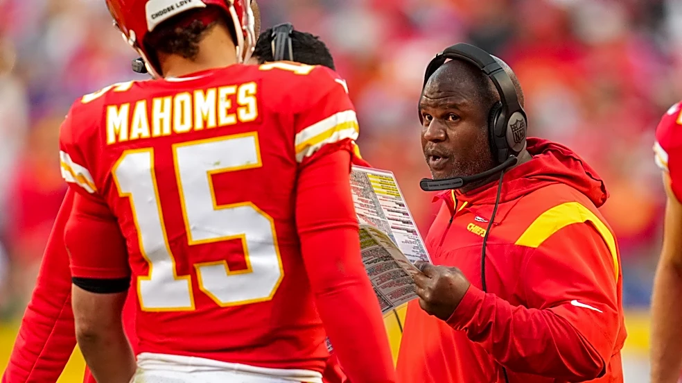 Eric Bieniemy on heated sideline discussion with Patrick Mahomes