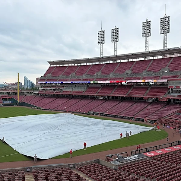 Reds, Pirates in rain delay at Great American Ball Park. What to know