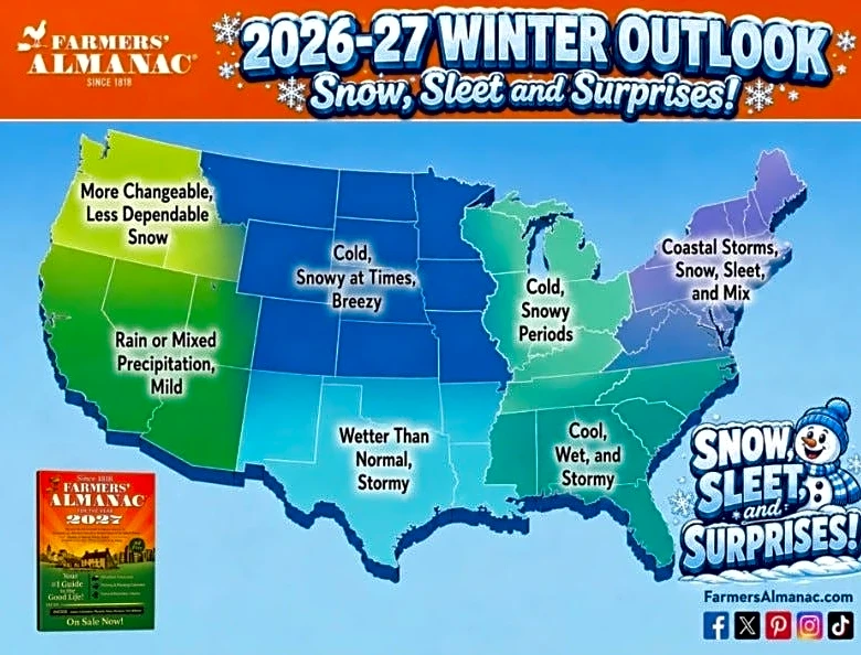 When will Ohio get snow? See Farmers' Almanac first snowfall map