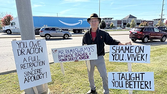 Vivek Ramaswamy's 'disappointed' ex-teacher protests at campaign event