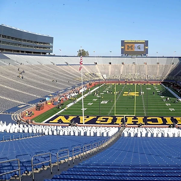 Michigan agrees to landmark advertising logos inside the Big House
