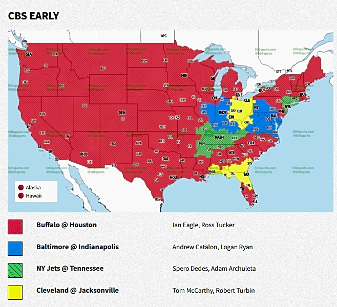 2026 Week 1 TV maps: What channel is Colts vs. Ravens on?
