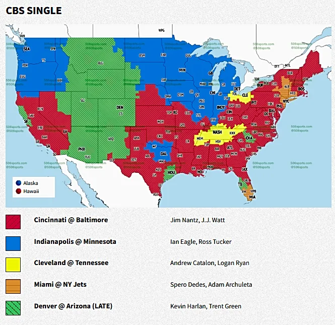 Week 7 NFL TV maps: Is Colts v. Vikings on in your area?