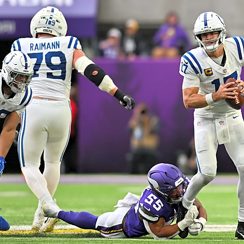 Colts' Daniel Jones responds after Vikings blitz at historic rate