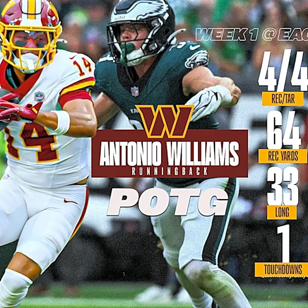 Commanders vs. Eagles Week 1 Player of the Game: WR Antonio Williams