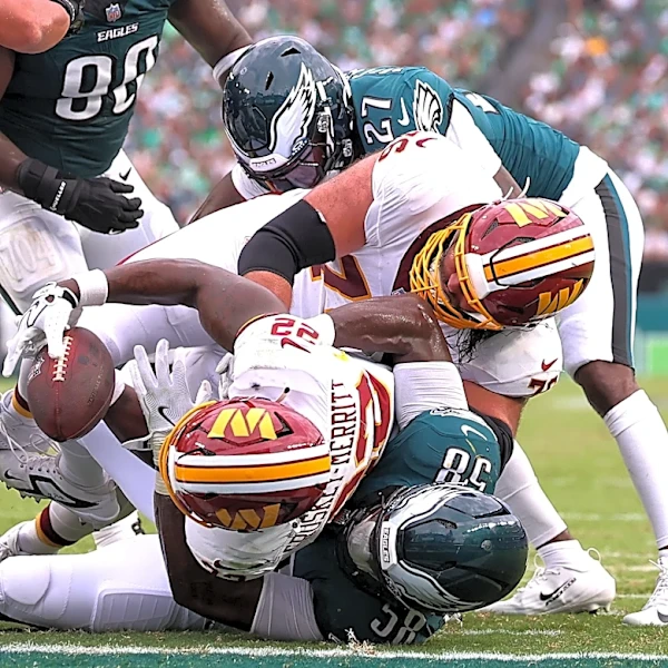 Did Commanders bench Jacory Croskey-Merritt after his fumble vs Eagles?
