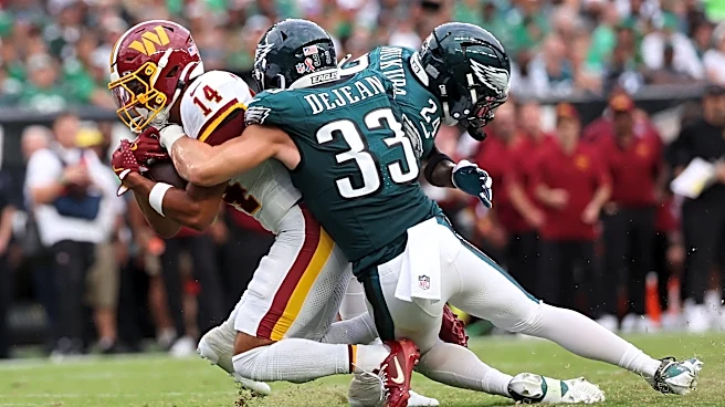 Commanders rookie WR Antonio Williams reacts to first NFL TD vs Eagles