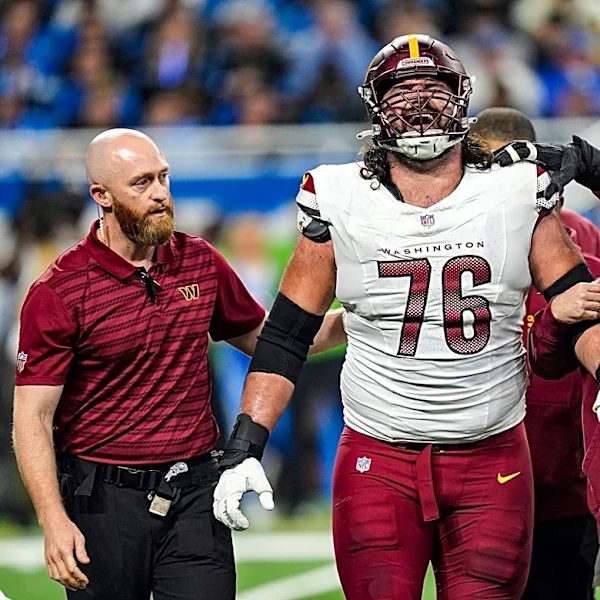 Commanders' Sam Cosmi suffers late-game injury vs. Cowboys