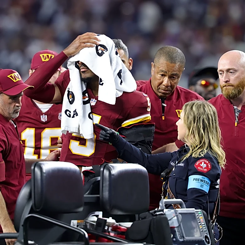 Commanders QB Jayden Daniels elbow dislocation was 'freak occurrence'
