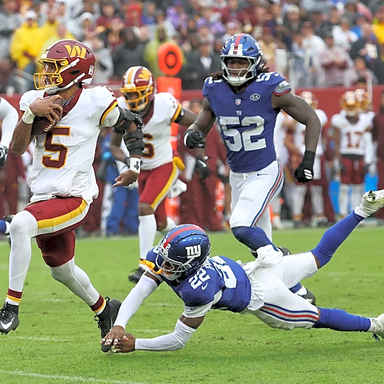 Commanders QB Jayden Daniels was going how fast on first touchdown run?
