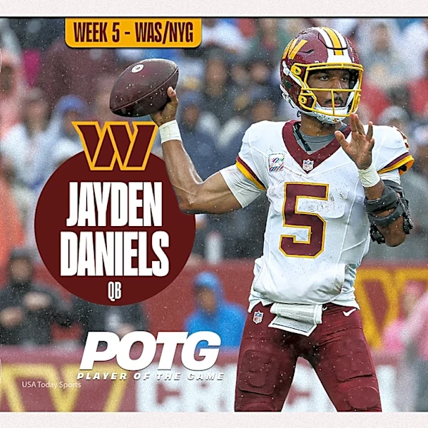 Commanders vs. Giants Player of the Game: QB Jayden Daniels
