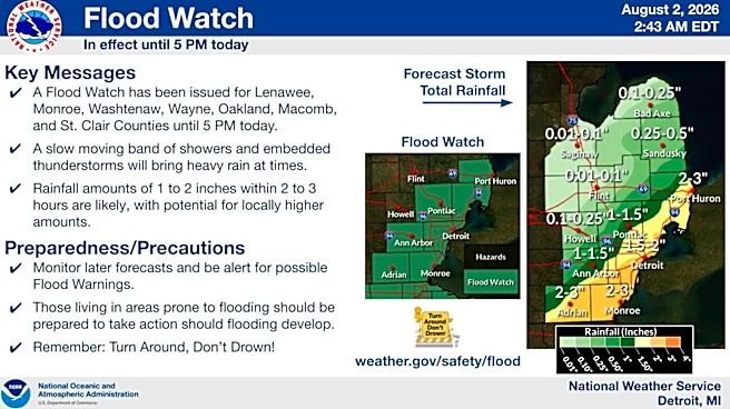 Flood watch for southeast Michigan as heavy rains possible
