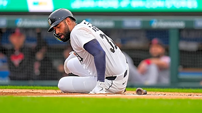 Riley Greene exits game with hamstring injury after getting beaned
