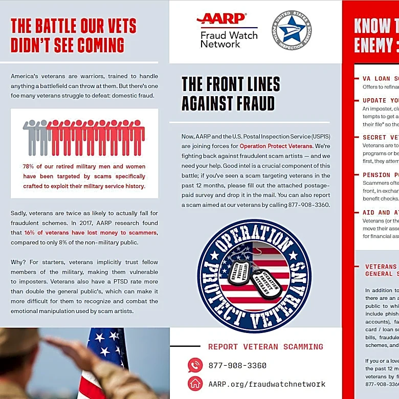 Veterans warned of phony postcards promising big savings and odd boxes