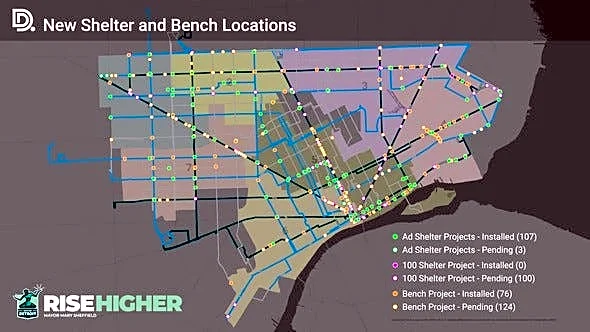 Detroit to install more than 200 bus shelters, benches through 2027