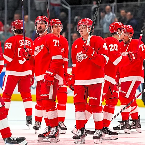 Why Dylan Larkin pointed into stands after scoring goal for Red Wings