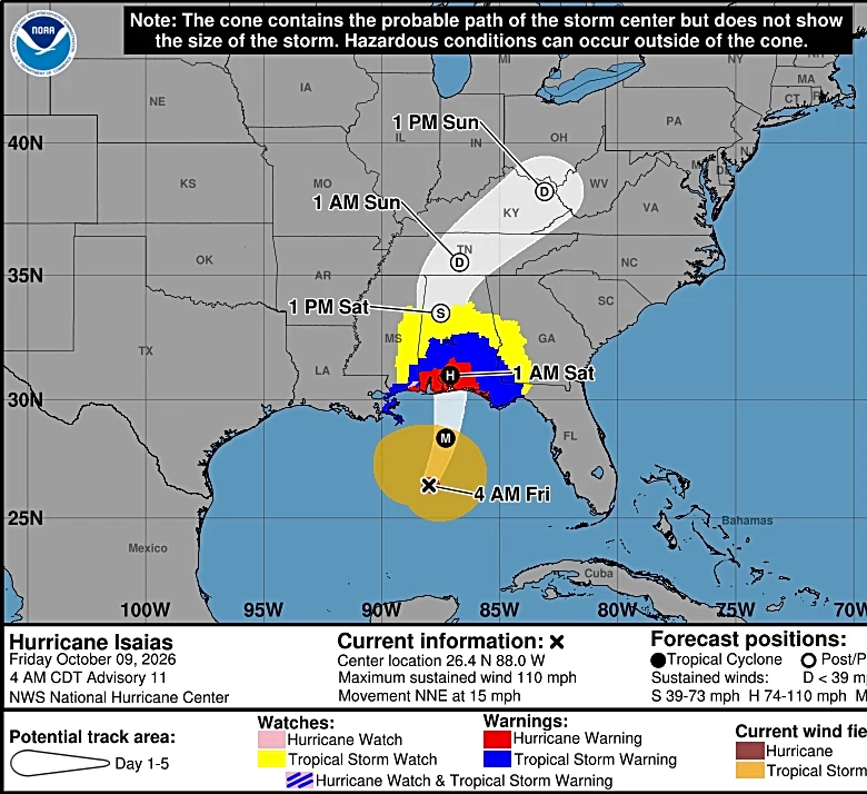 Hurricane Isaias could bring rain to southeast Michigan on Sunday