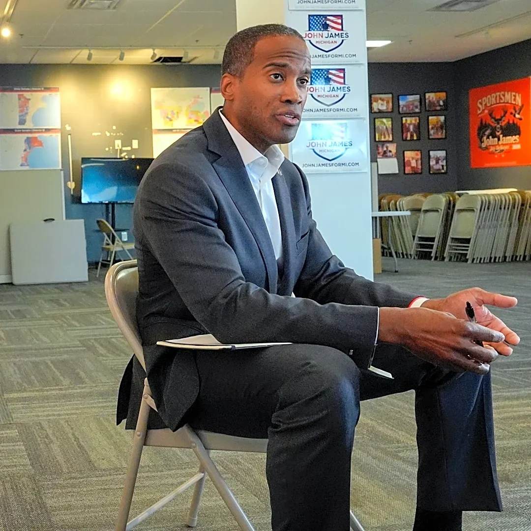 John James fights against national mood souring on Trump