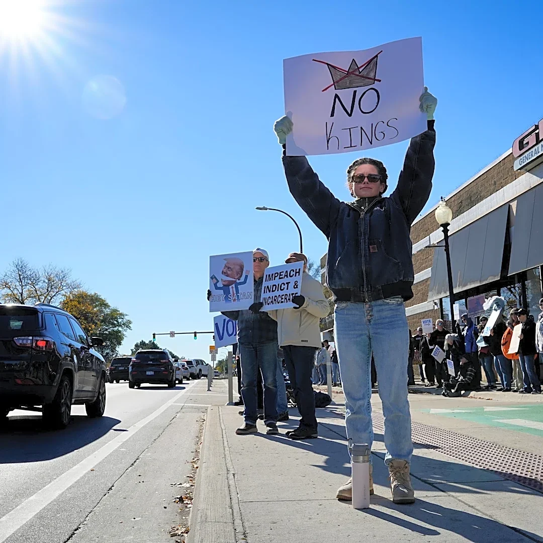 'No Kings' protesters rally against Trump, urge voters to turn out