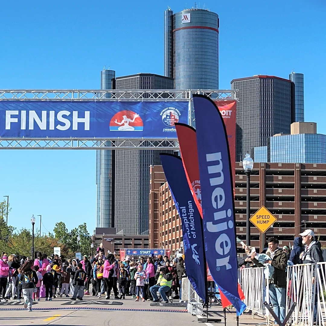 Watch the 2026 Detroit Free Press Marathon finish line live