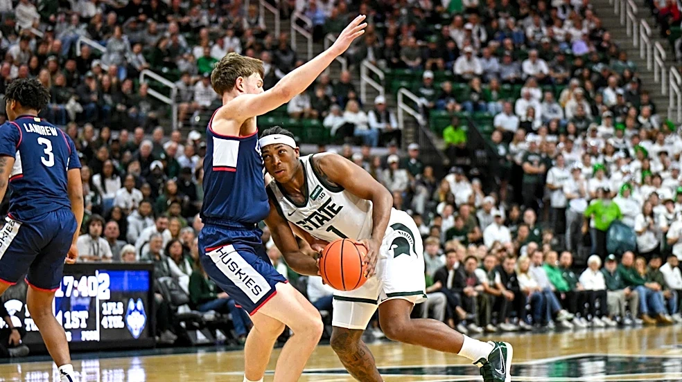Jeremy Fears Jr. returns to UConn vs MSU exhibition after injury scare