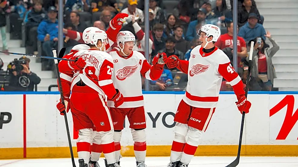 Detroit Red Wings crush Canucks as Lucas Raymond nets 3 points