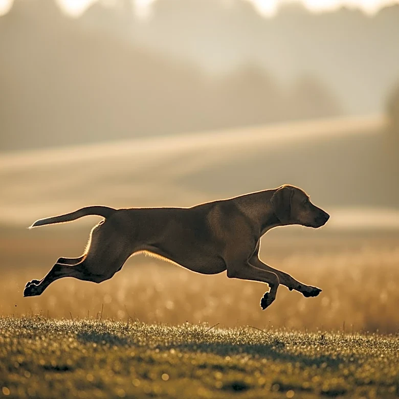 Golden-Rust Hungarian Vizsla Dogs Excel at Tracking Game