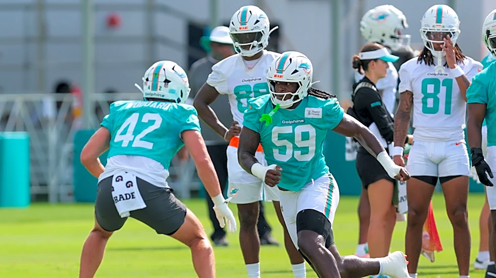 Dolphins release LB, sign DE from their own practice squad