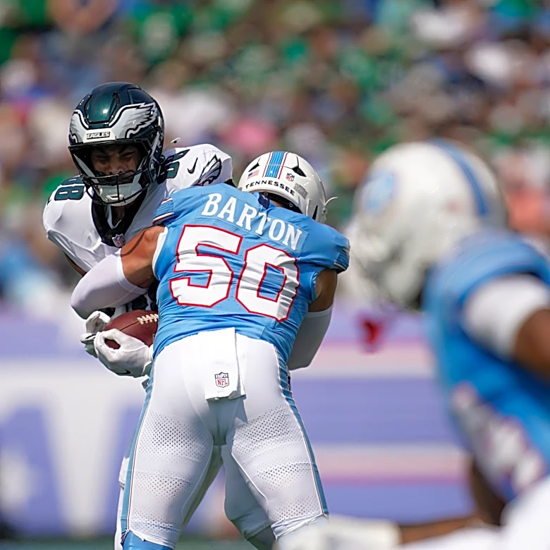 Eagles TE Dallas Goedert is questionable to return with a knee injury