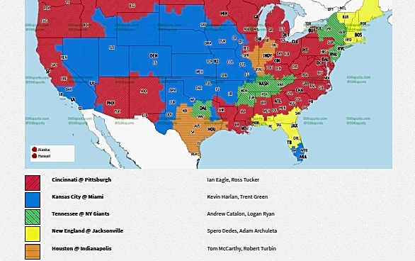Eagles-Bears TV coverage map and Week 3 broadcast information