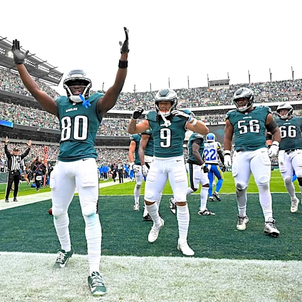 Eagles lead Rams 20-10 at halftime behind Cooper TDs, two takeaways