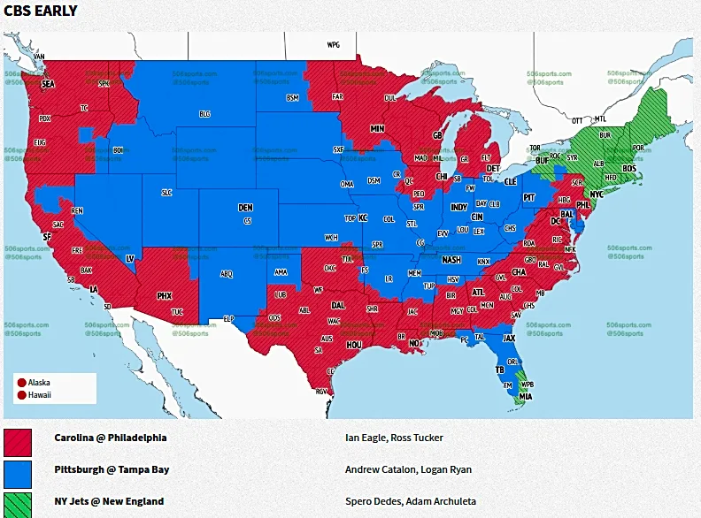 Eagles vs. Panthers TV coverage map: Where to watch Week 6