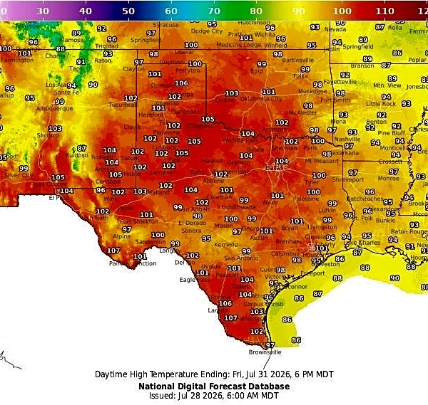 Heat dome builds over Texas as temperatures soar into the triple digits
