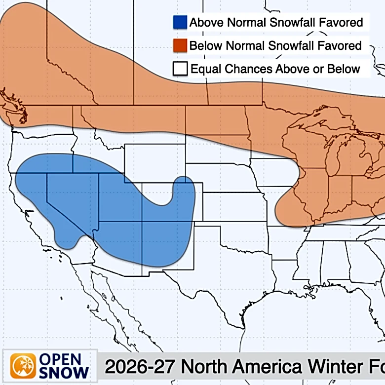 Winter snow forecast map shows where El Niño could bring more snow
