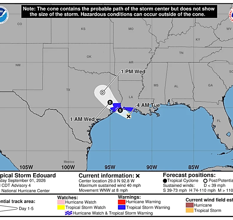 Tormenta tropical Edouard se dirige a Texas y Luisiana: dónde tocará tierra