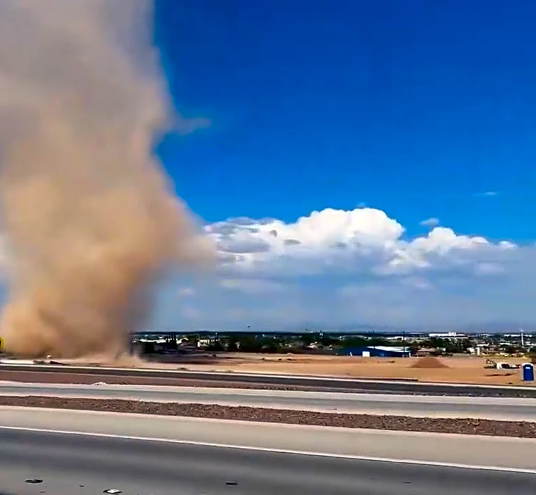 Watch: Massive dust devil spins up along El Paso highway