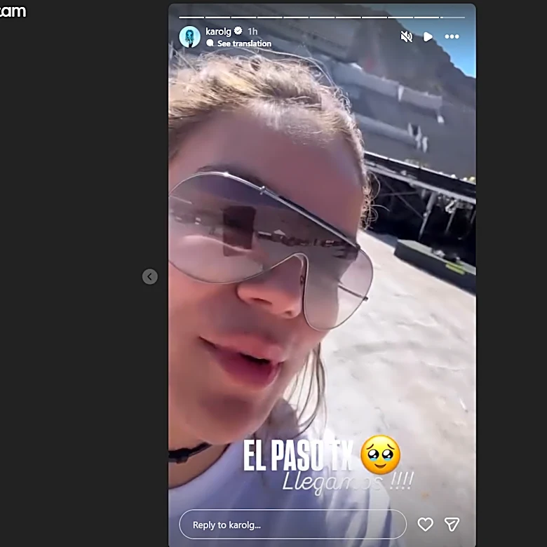 Karol G arrives in El Paso, notices Sun Bowl mountain backdrop