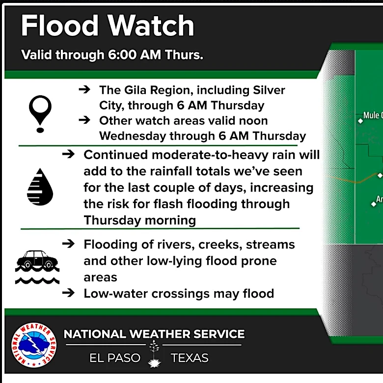 El Paso to see more evening rain as New Mexico faces flood watch