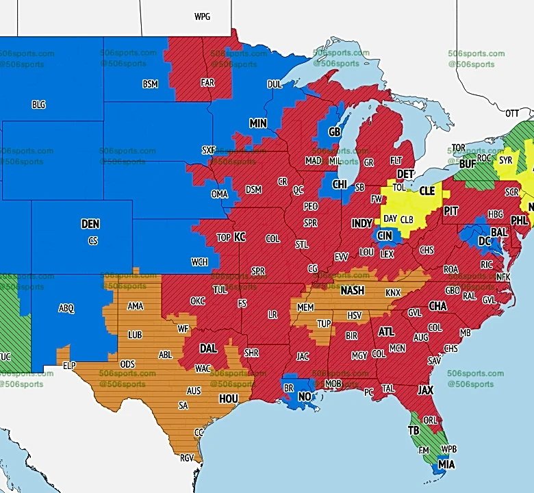 TV broadcast map for NFL Week 5: Find every game on Sunday