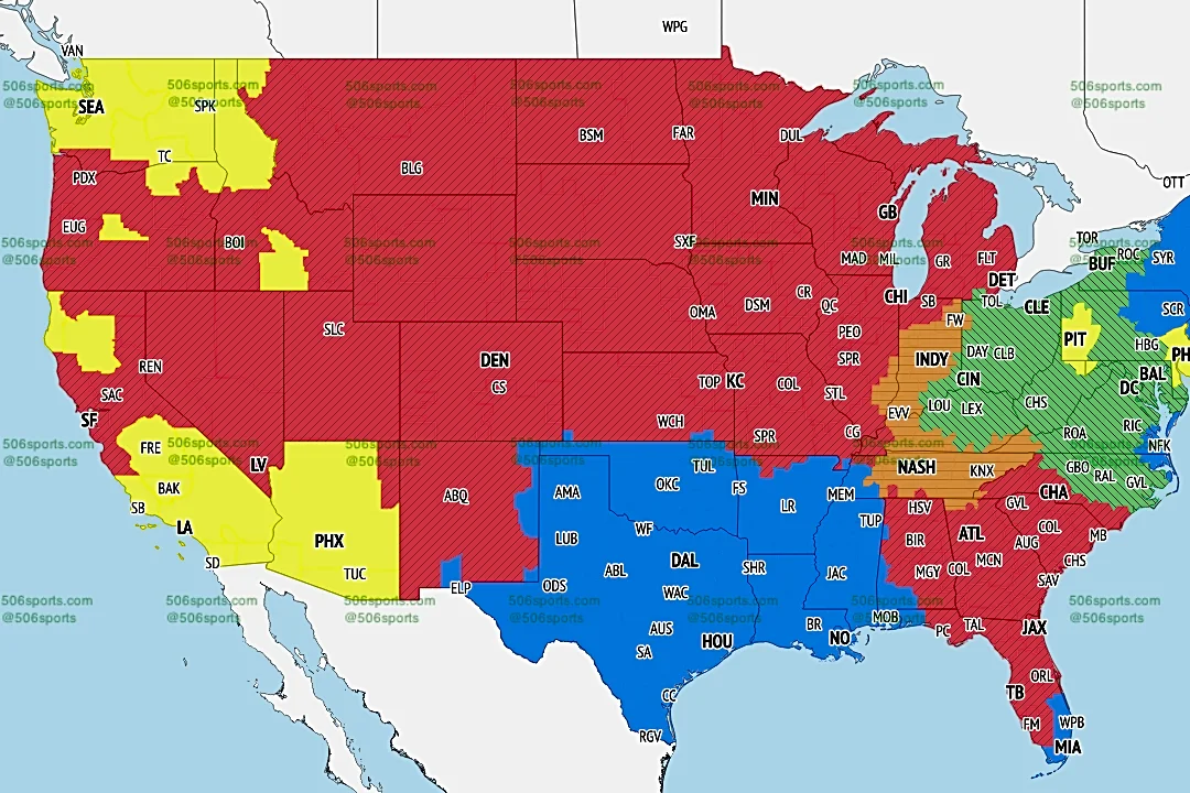 TV broadcast map for NFL Week 6: Find every game on Sunday