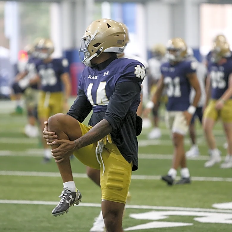 Notre Dame starts practice watching a NBA megastar during warmups