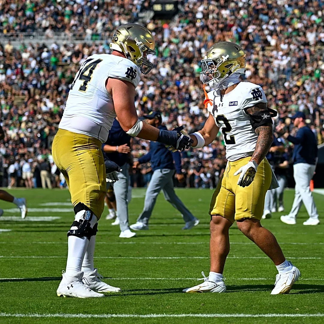 Watch Notre Dame's Nolan James Jr. find the end zone at BYU