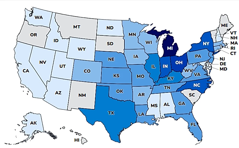 4,200+ Cyclosporiasis cases in 41 states. How many in Jacksonville?