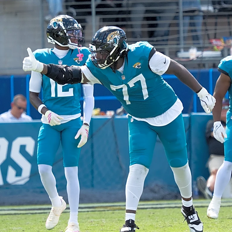 Jaguars right tackle Anton Harrison was born on unique date