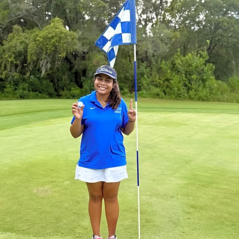 Leela Clark was worried about homework. A hole-in-one got her attention
