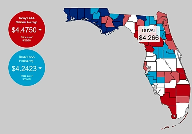 Jacksonville gas prices top $4.25 a gallon as costs rise