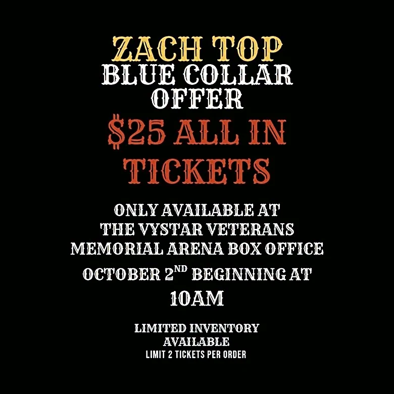 Zach Top announces $25 ticket sale for tonight's Jacksonville concert