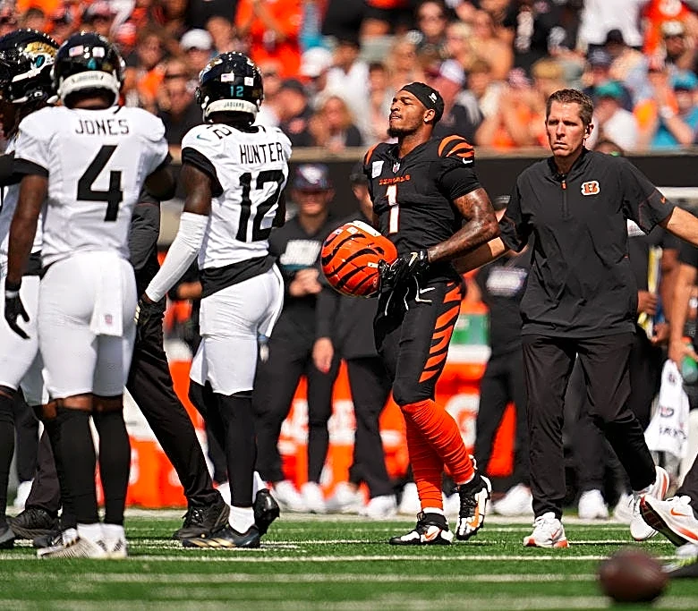 Cincinnati WR Ja'Marr Chase leaves game vs. Jaguars for concussion check