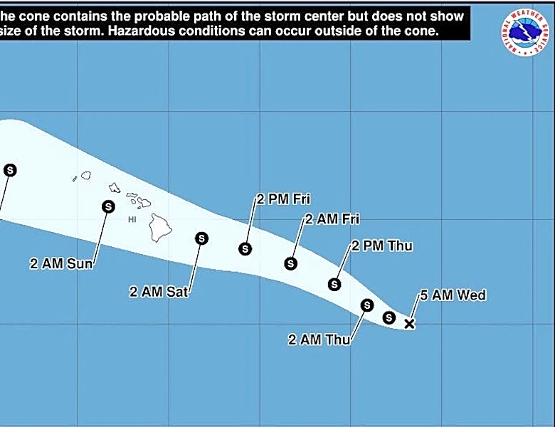 Hawaiian Islands in path of developing tropical storm