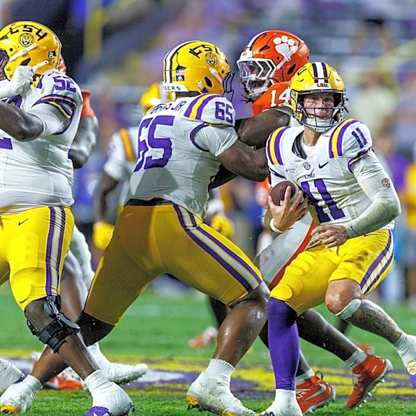 Who will start for LSU at quarterback if Sam Leavitt can't play?